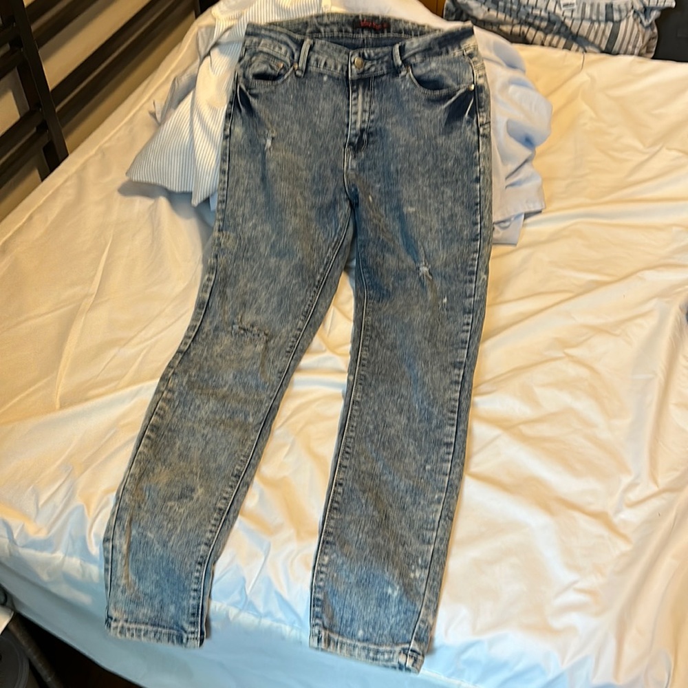 Acid wash denim jeans